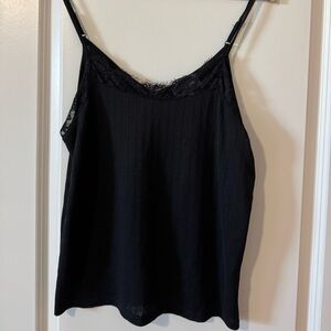 Black Lace-Trim Camisole Top - Women's